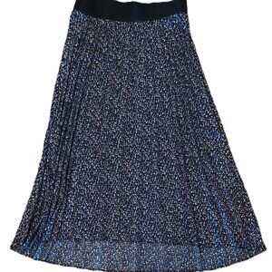NEW NWOT ORB Life Midi Skirt Sz S Floral Print Elastic Waist Mini Pleat
